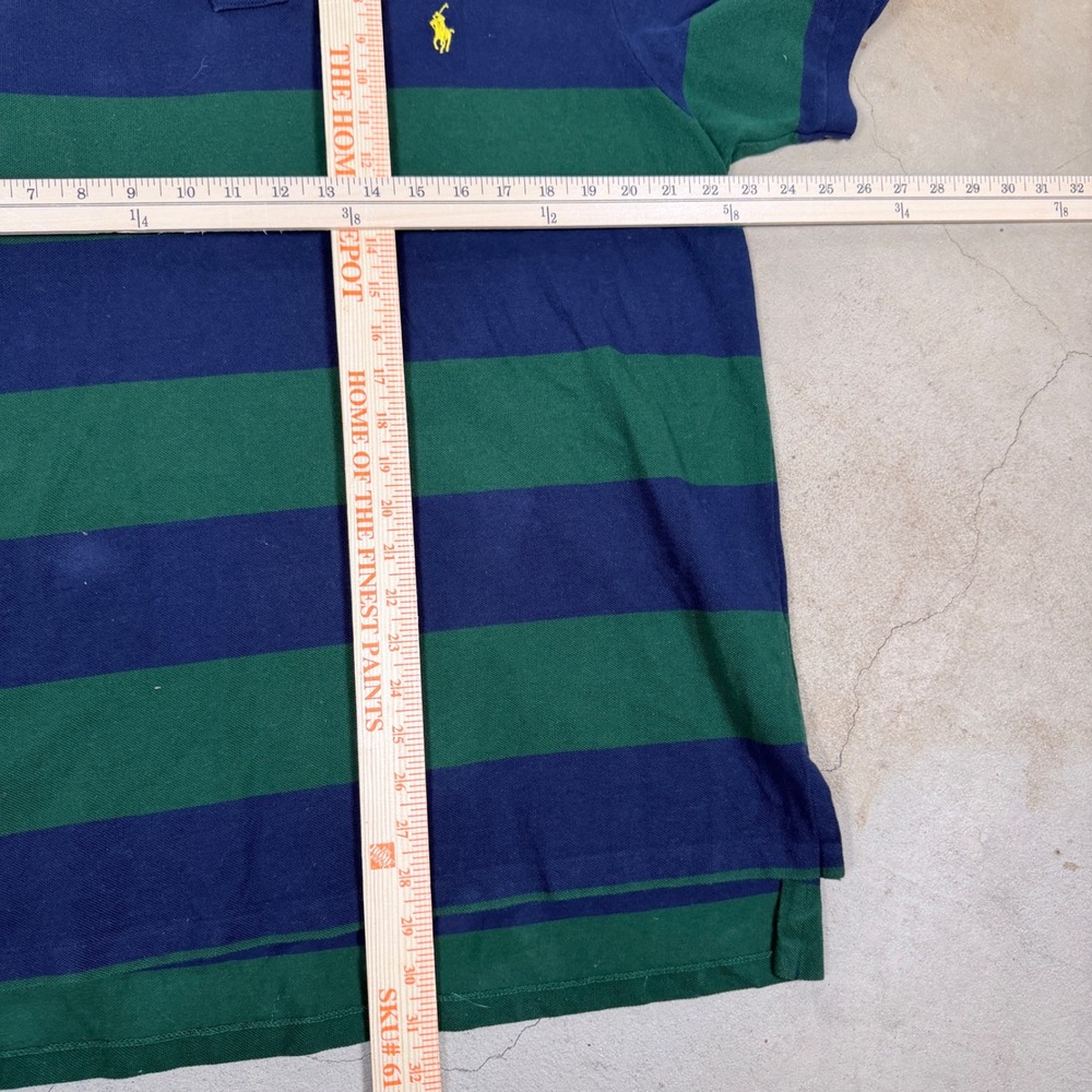 Polo Ralph‎ Lauren Men Custom Fit Striped Short Sleeve Polo Shirt Blue Green - Picture 4 of 4
